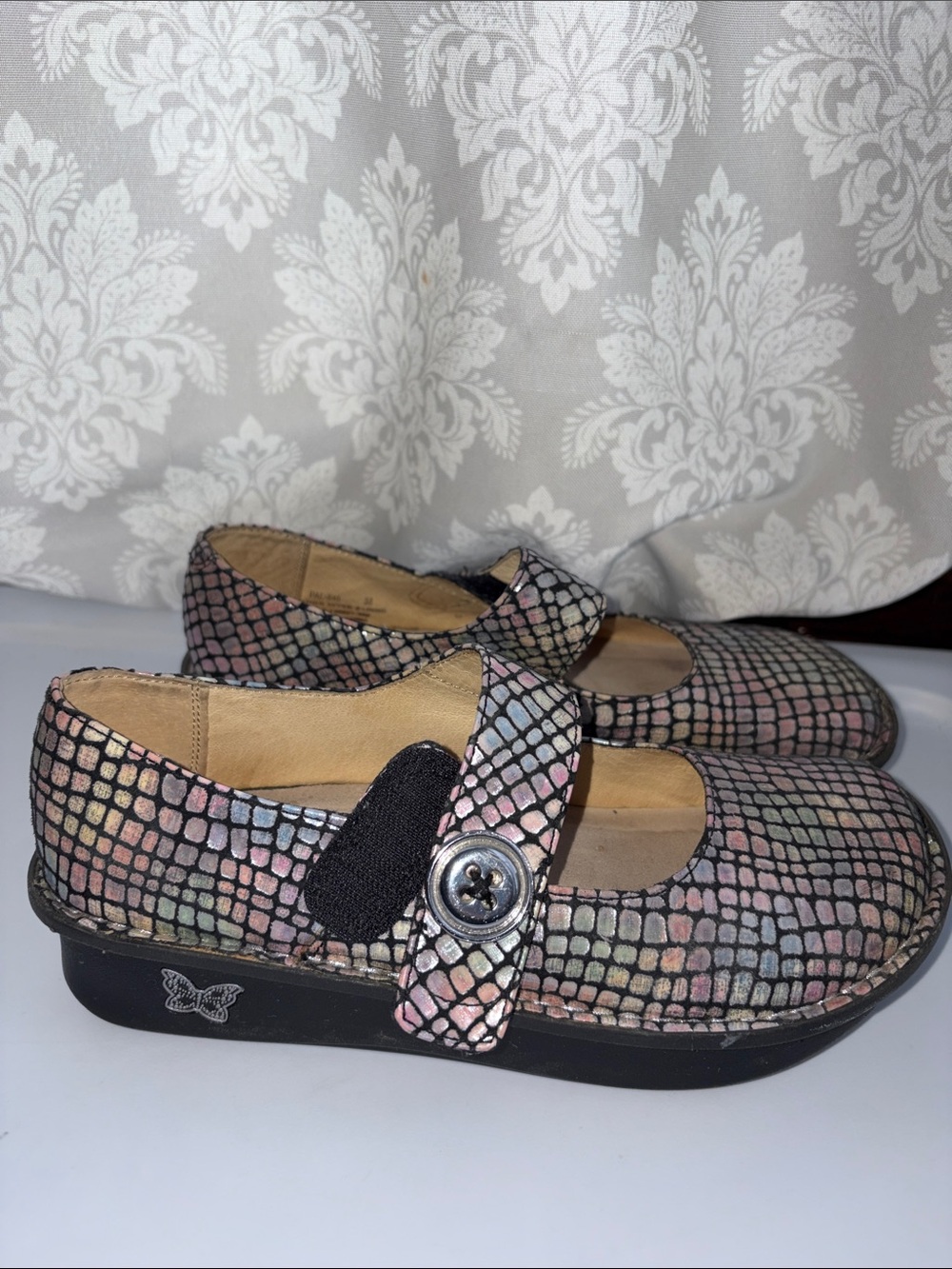 Alegria Mary Jane Shoes in Multicolor Pastel Mosaic size 38 women’s 8